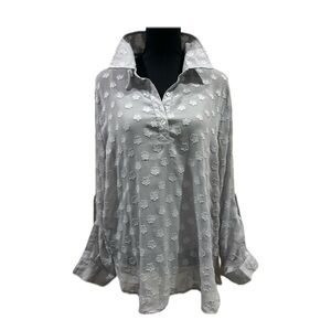 Honey Punch Grey Blouse